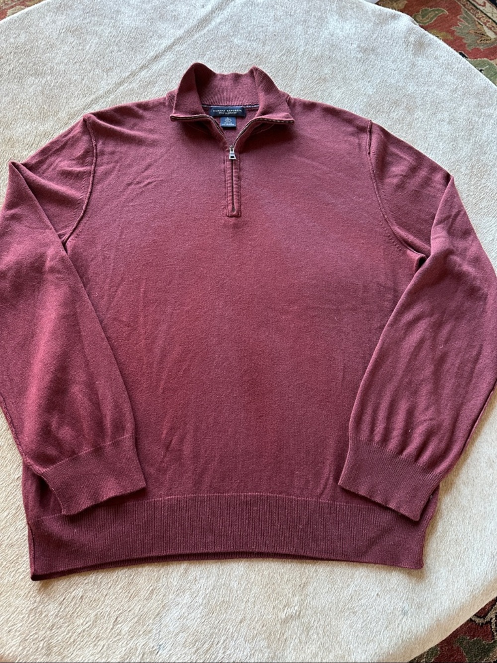 Banana Republic Men's Zip-Up Sweater in Burgundy